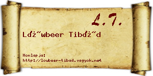 Löwbeer Tibád névjegykártya